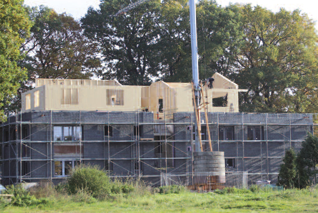 Bauphase Aufstockung mit Holzrahmenbauweise